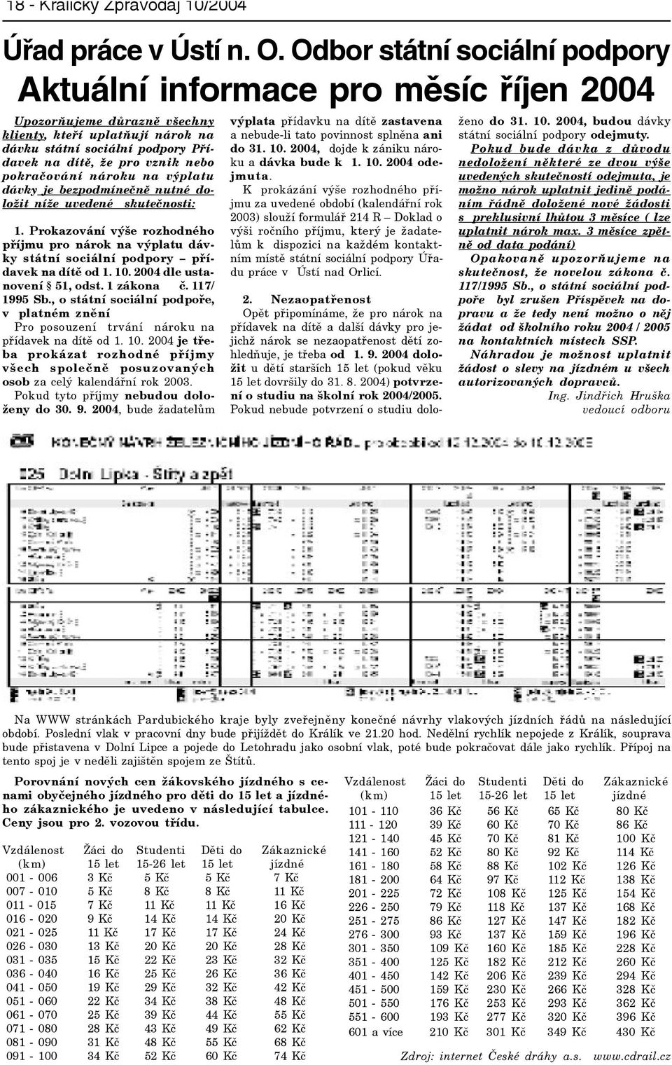 pokraèování nároku na výplatu dávky je bezpodmíneènì nutné doložit níže uvedené skuteènosti: 1.