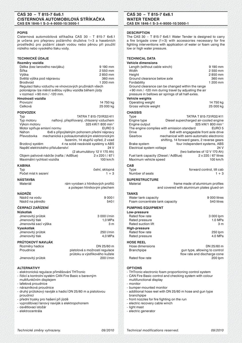 1 CAS EN 1846 1 S 3 4 9000 10/3000 1 DESCRIPTION The CAS 30 T 815 7 6x6.