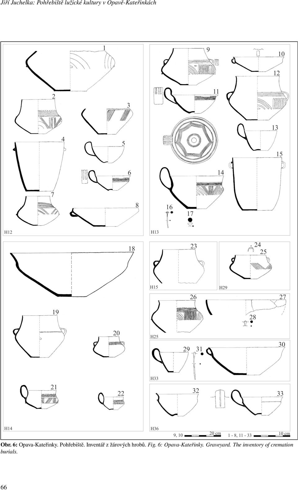 Pohřebiště. Inventář z žárových hrobů. Fig.