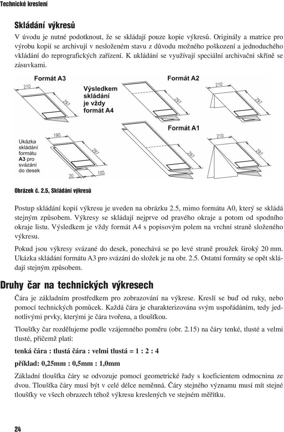 K ukládání se využívají speciální archivační skříně se zásuvkami. Obrázek č. 2.5, Skládání výkresů Postup skládání kopií výkresu je uveden na obrázku 2.