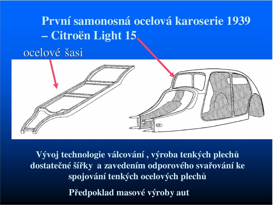 plechů dostatečné šířky a zavedením odporového svařování