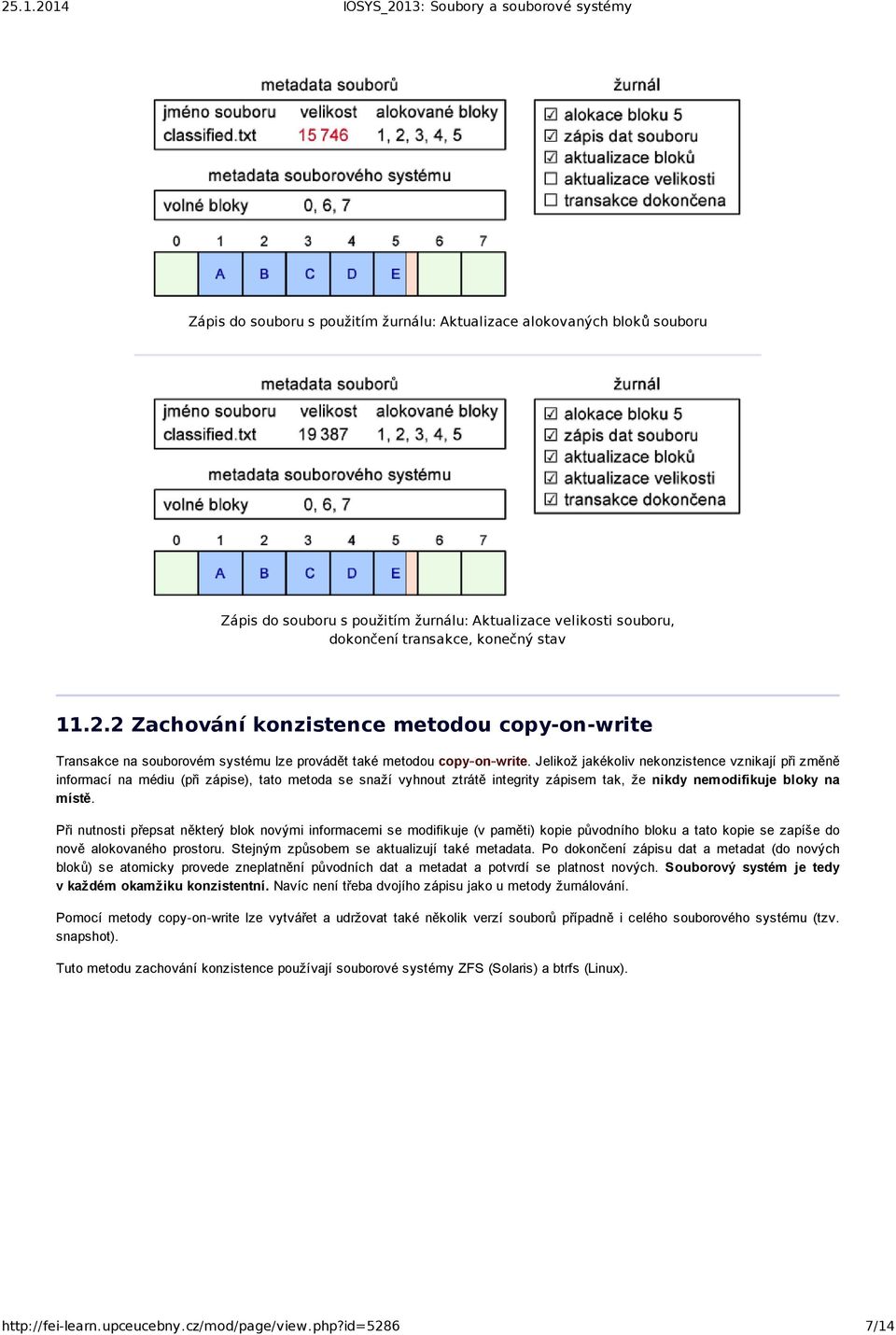 Jelikož jakékoliv nekonzistence vznikají při změně informací na médiu (při zápise), tato metoda se snaží vyhnout ztrátě integrity zápisem tak, že nikdy nemodifikuje bloky na místě.