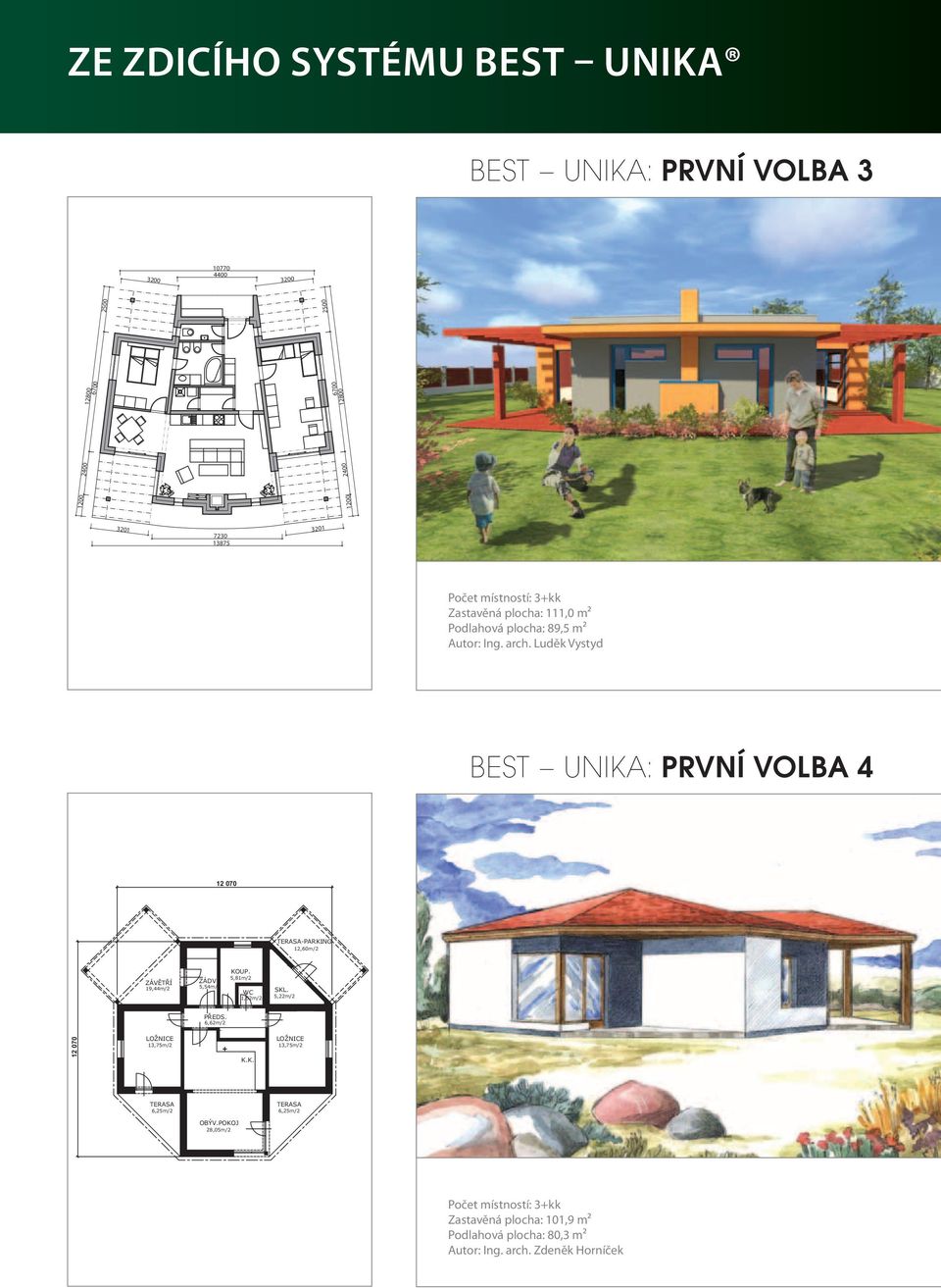 Luděk Vystyd BEST UNIKA: PRVNÍ VOLBA 4 12 070 TERASA-PARKING 12,60m/2 ZÁVĚTŘÍ 19,44m/2 ZÁDV. 5,54m/2 KOUP. 5,81m/2 WC 1,52m/2 SKL. 5,22m/2 PŘEDS.