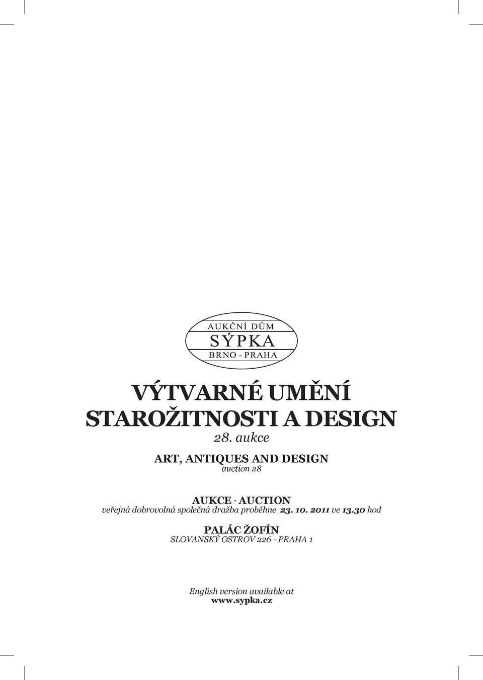 AUCTION veřejná dobrovolná společná dražba proběhne 23. 10.