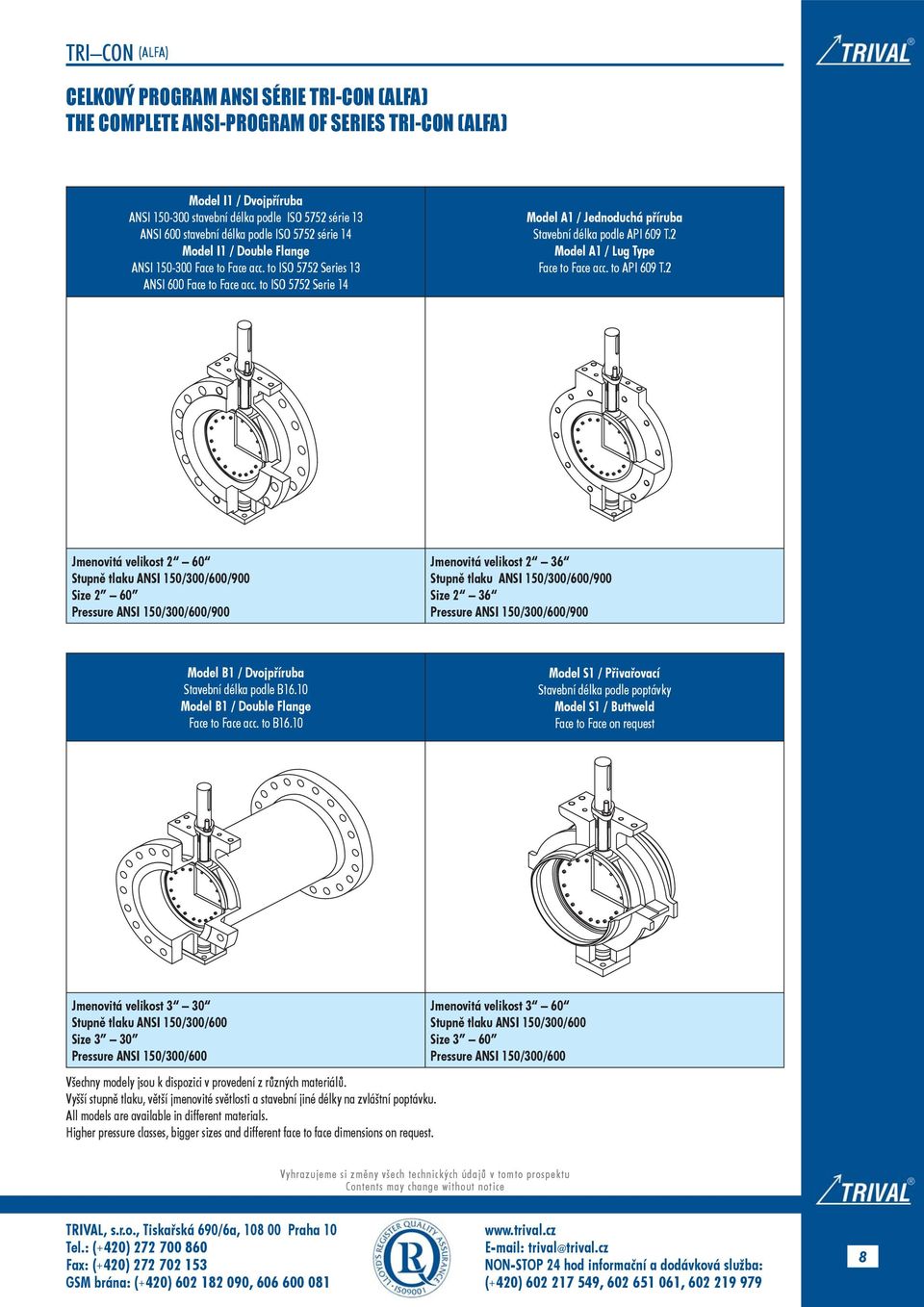 2 Model A1 / Lug Type Face to Face acc. to API 609 T.