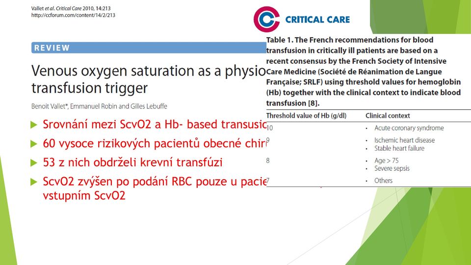 urologie 53 z nich obdrželi krevní transfúzi ScvO2