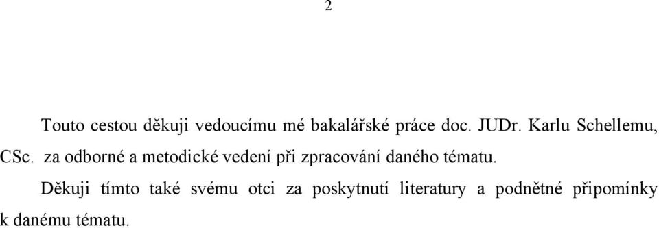 za odborné a metodické vedení při zpracování daného tématu.