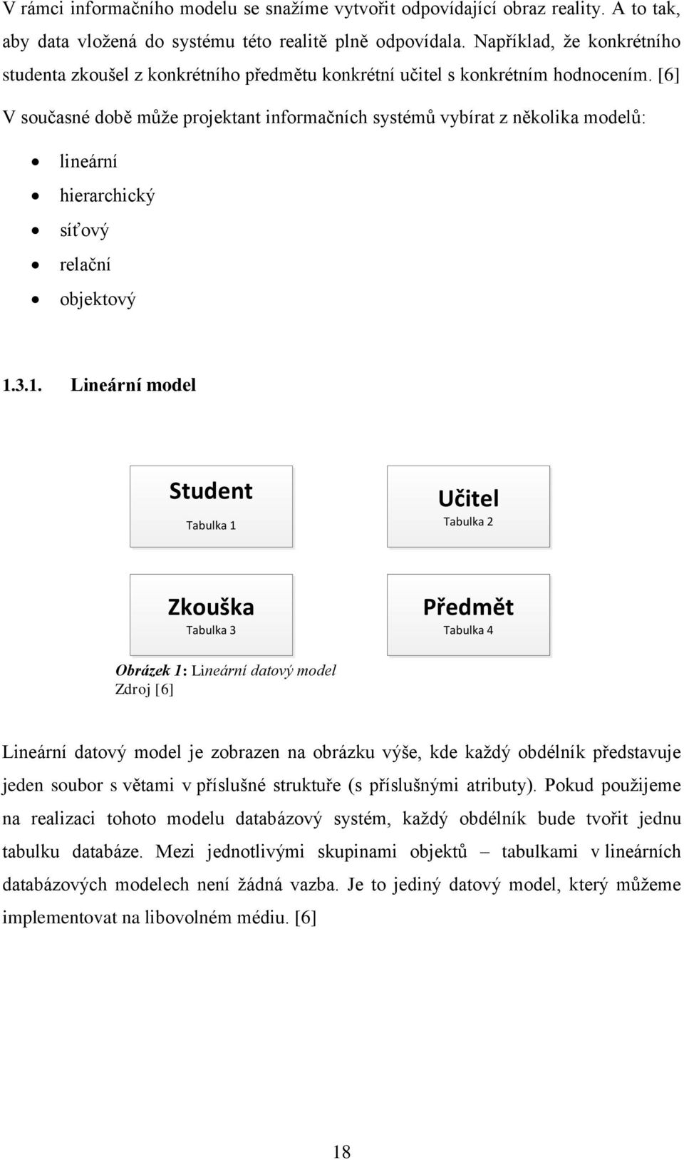 [6] V současné době může projektant informačních systémů vybírat z několika modelů: lineární hierarchický síťový relační objektový 1.