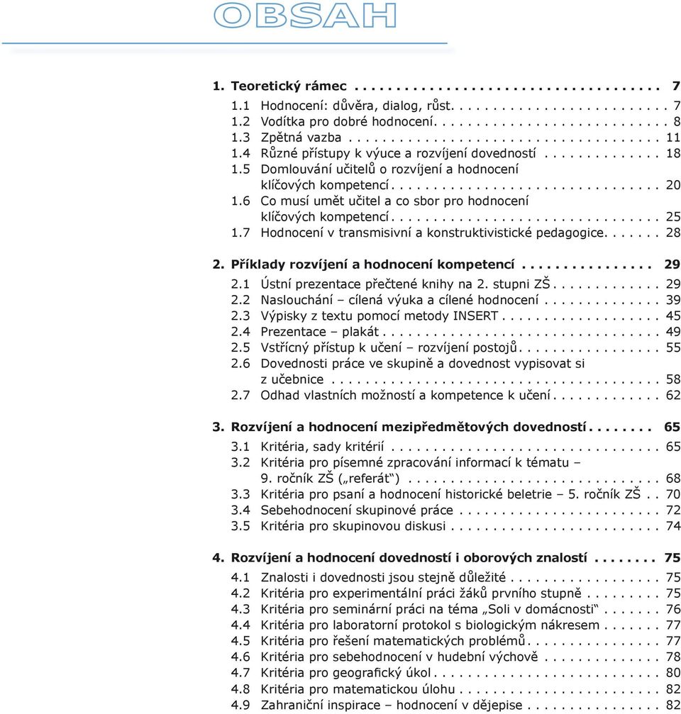 6 Co musí umět učitel a co sbor pro hodnocení klíčových kompetencí................................ 25 1.7 Hodnocení v transmisivní a konstruktivistické pedagogice....... 28 2.