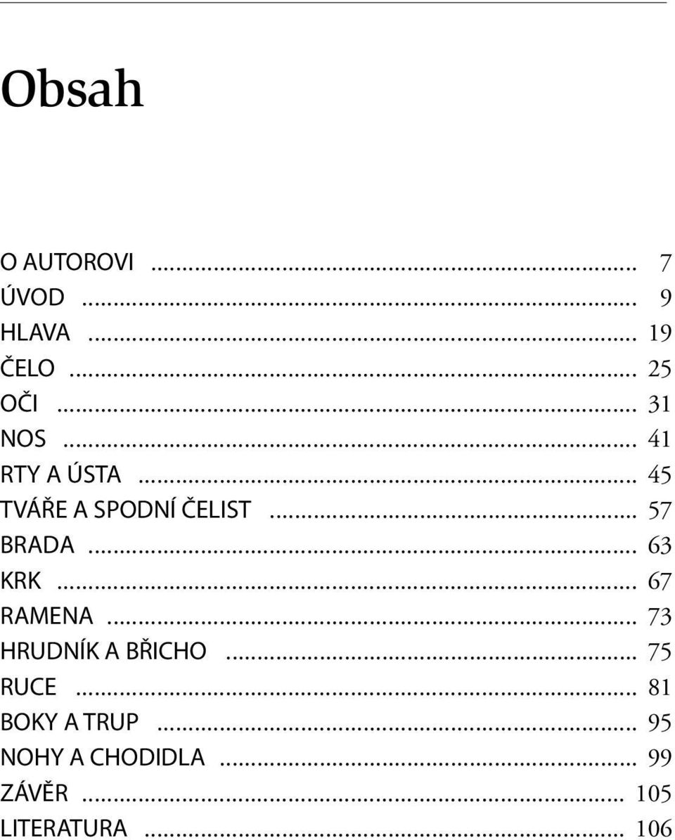 .. 63 KRK... 67 RAMENA... 73 HRUDNÍK A BŘICHO... 75 RUCE.