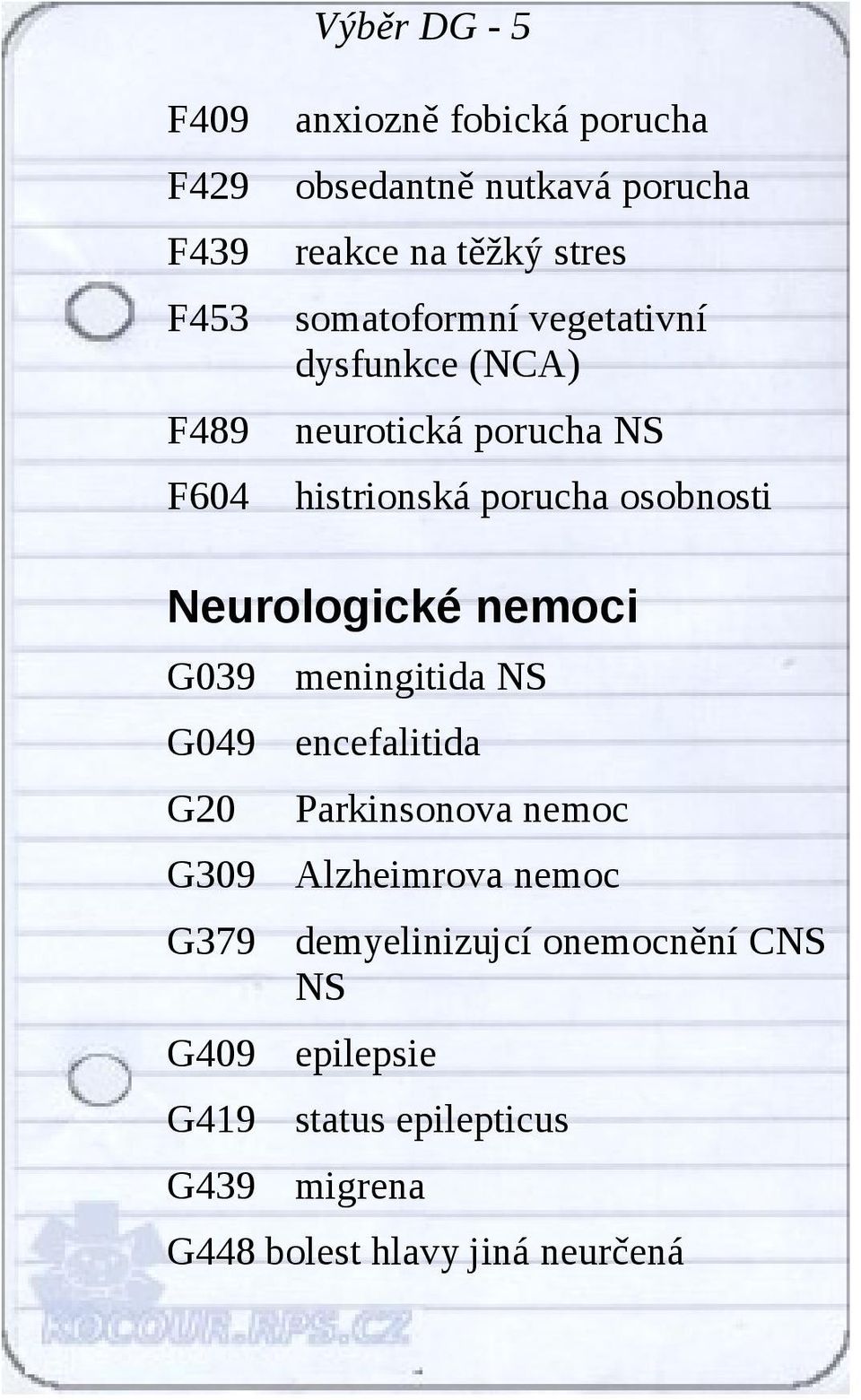 Neurologické nemoci G039 G049 G20 G309 G379 G409 G419 G439 meningitida NS encefalitida Parkinsonova nemoc