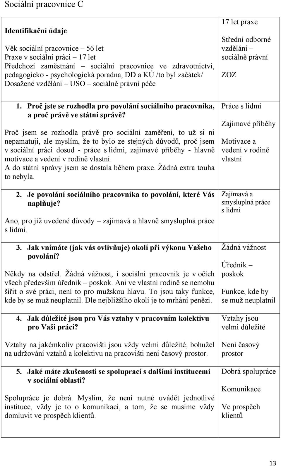 Proč jste se rozhodla pro povolání sociálního pracovníka, a proč právě ve státní správě?