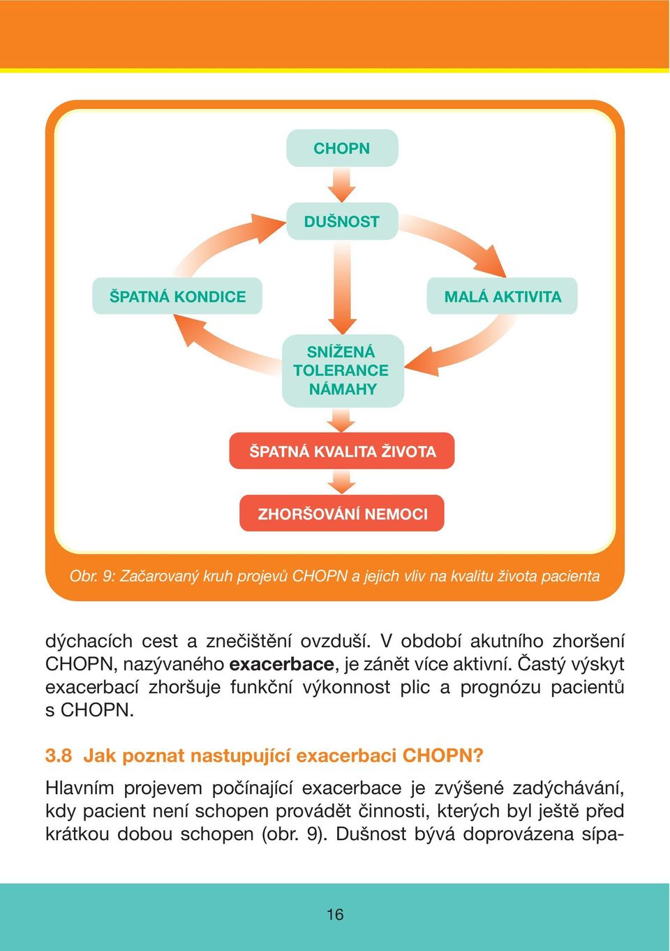 V období akutního zhoršení CHOPN, nazývaného exacerbace, je zánět více aktivní.