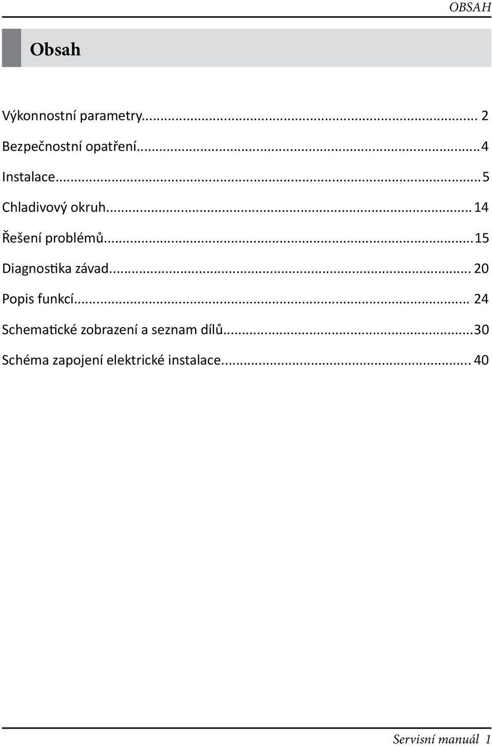 .. 15 Diagnostika závad... 20 Popis funkcí.