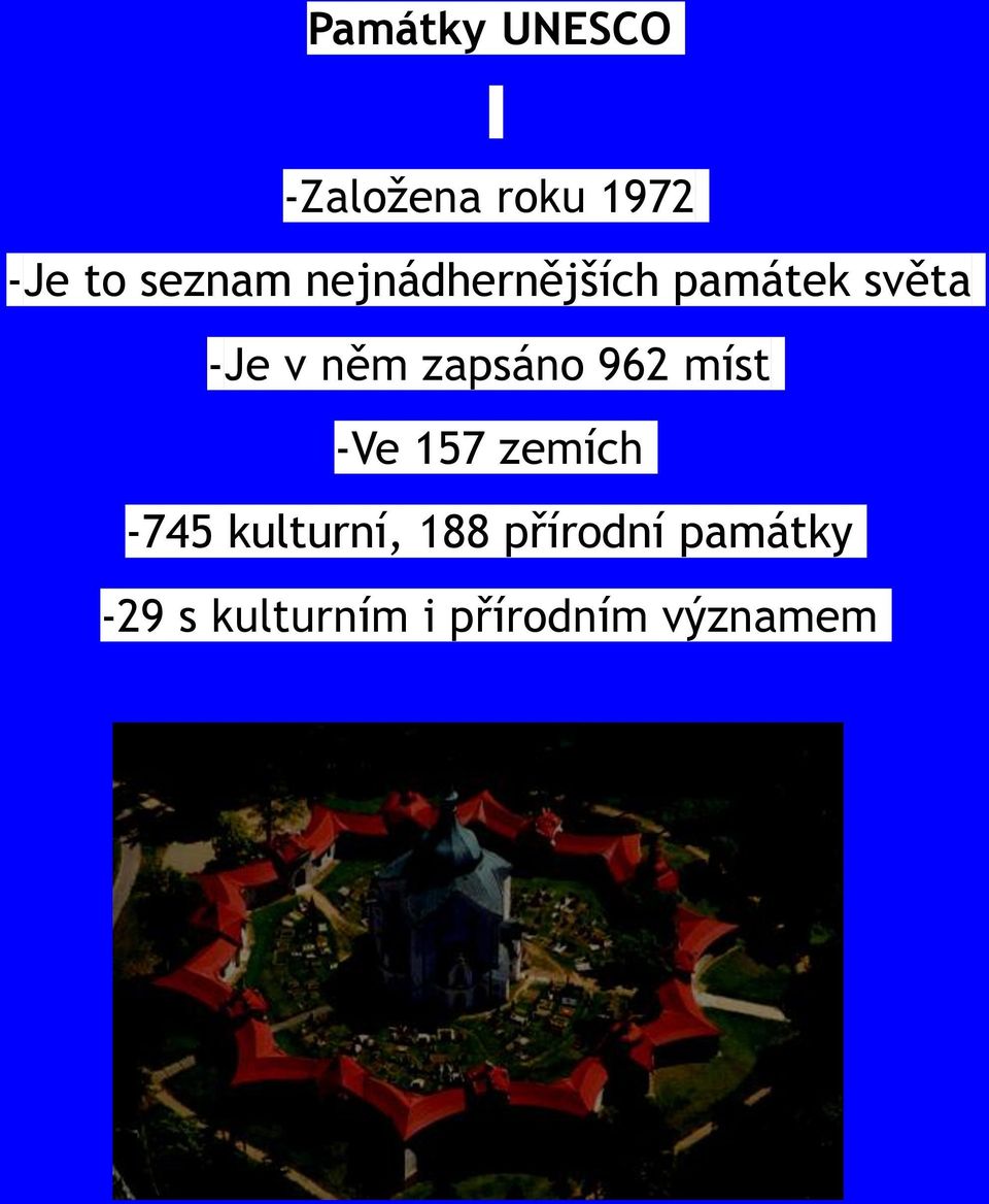 962 míst -Ve 157 zemích -745 kulturní, 188