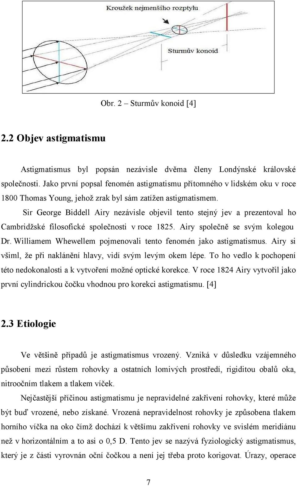 Sir George Biddell Airy nezávisle objevil tento stejný jev a prezentoval ho Cambridžské filosofické společnosti v roce 1825. Airy společně se svým kolegou Dr.