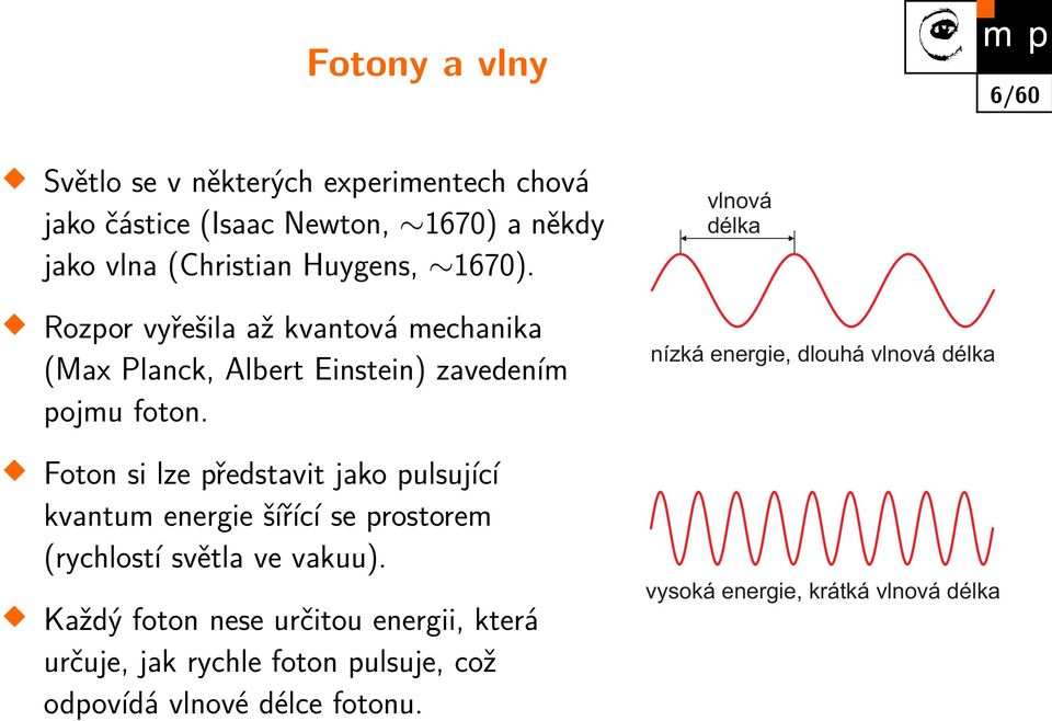 Foton si lze představit jako pulsující kvantum energie šířící se prostorem (rychlostí světla ve vakuu).