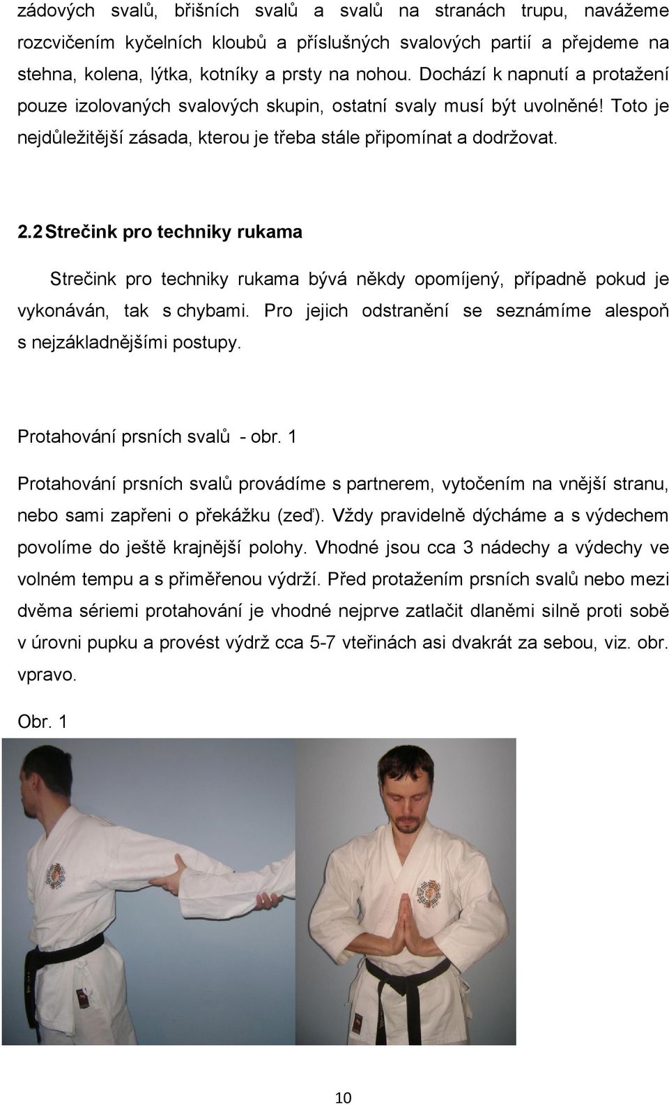 2 Strečink pro techniky rukama Strečink pro techniky rukama bývá někdy opomíjený, případně pokud je vykonáván, tak s chybami. Pro jejich odstranění se seznámíme alespoň s nejzákladnějšími postupy.