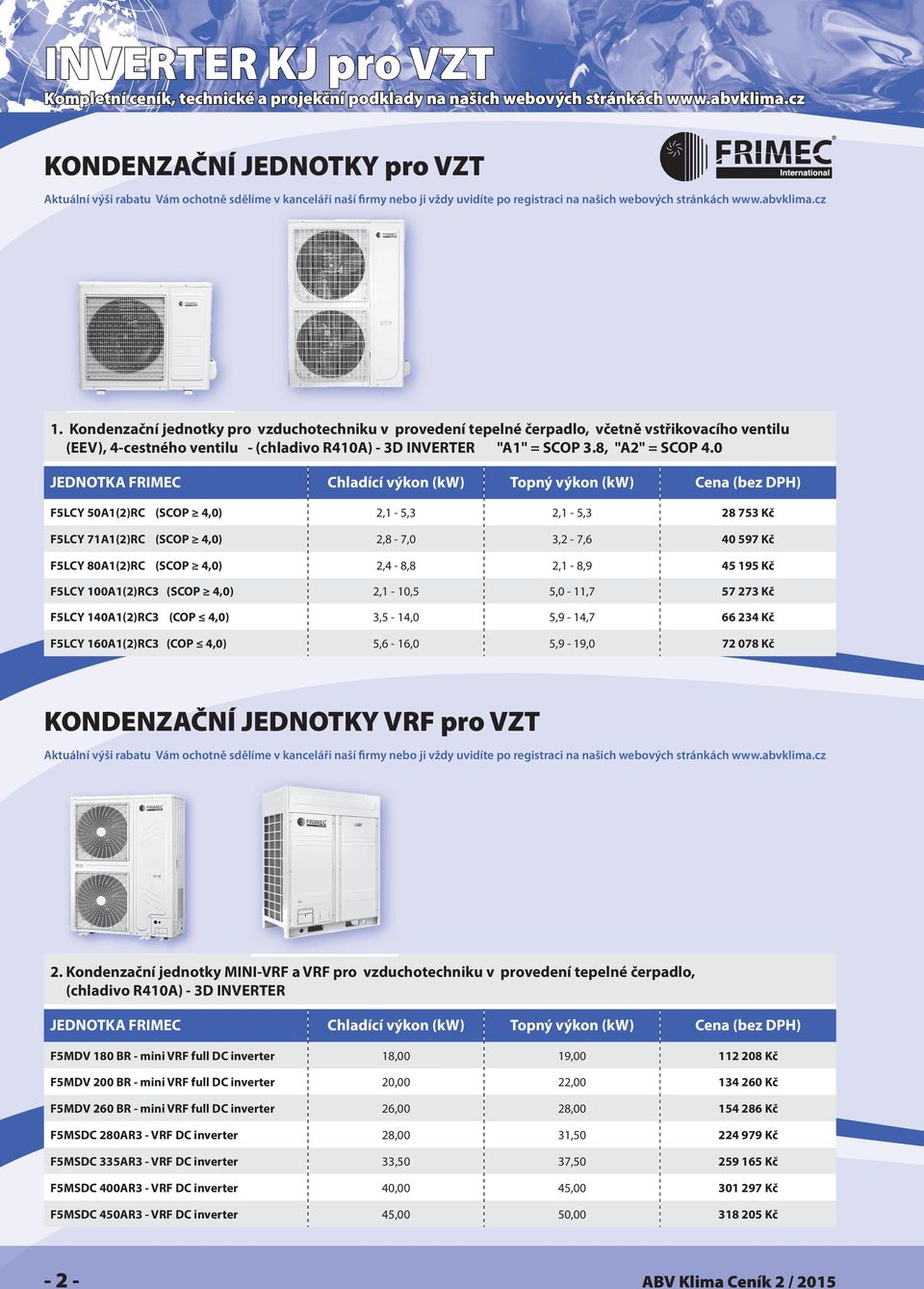 0 F5LCY 50A1(2)RC (SCOP 4,0) 2,1-5,3 2,1-5,3 28 753 Kč F5LCY 71A1(2)RC (SCOP 4,0) 2,8-7,0 3,2-7,6 40 597 Kč F5LCY 80A1(2)RC (SCOP 4,0) 2,4-8,8 2,1-8,9 45 195 Kč F5LCY 100A1(2)RC3 (SCOP 4,0) 2,1-10,5