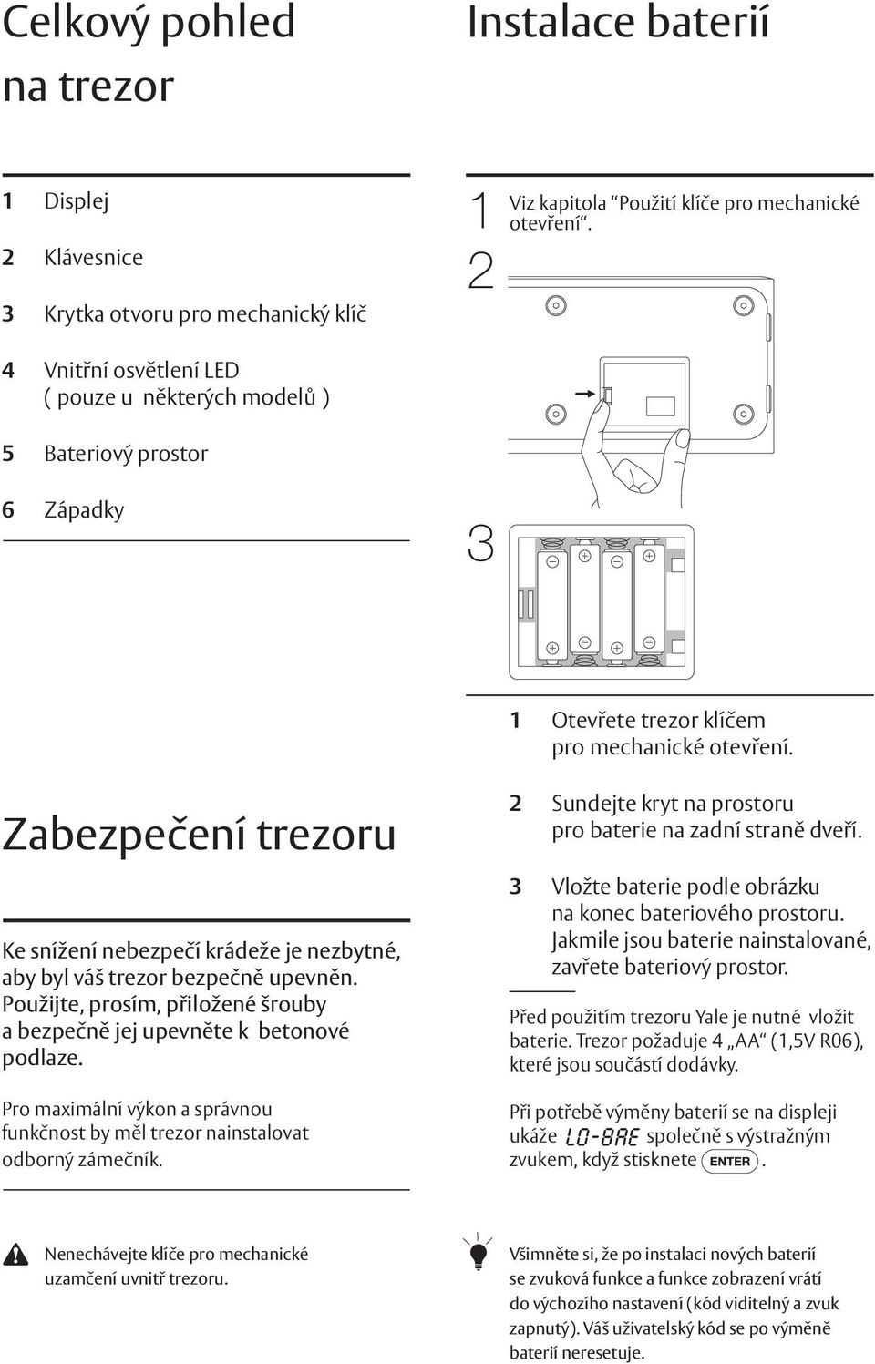 Using mechanické the manual otevření. override key.