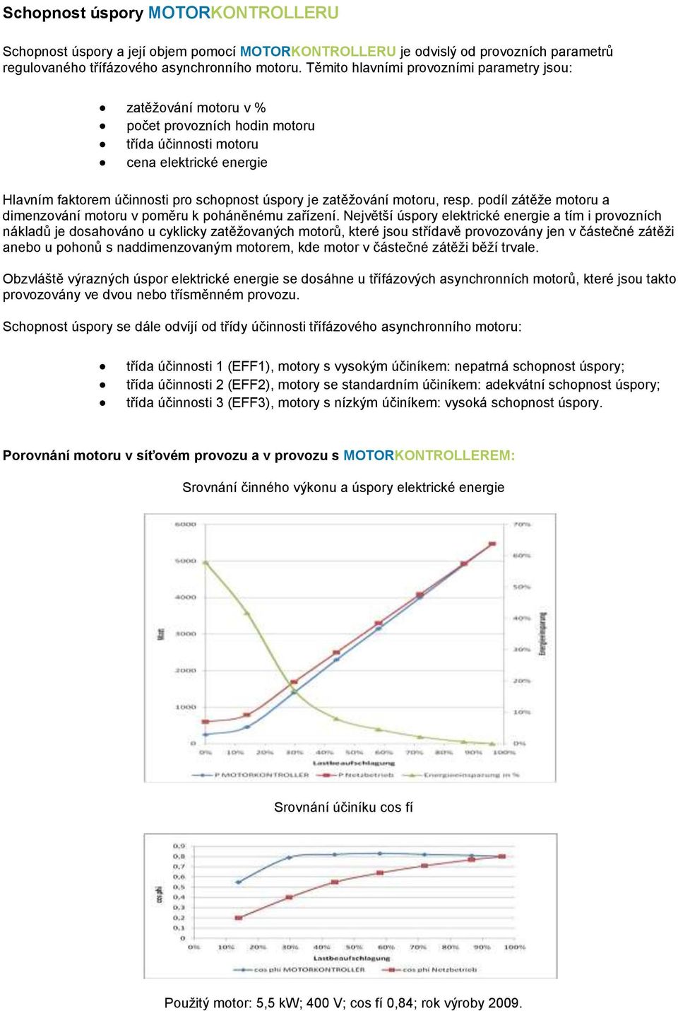 zatěžování motoru, resp. podíl zátěže motoru a dimenzování motoru v poměru k poháněnému zařízení.