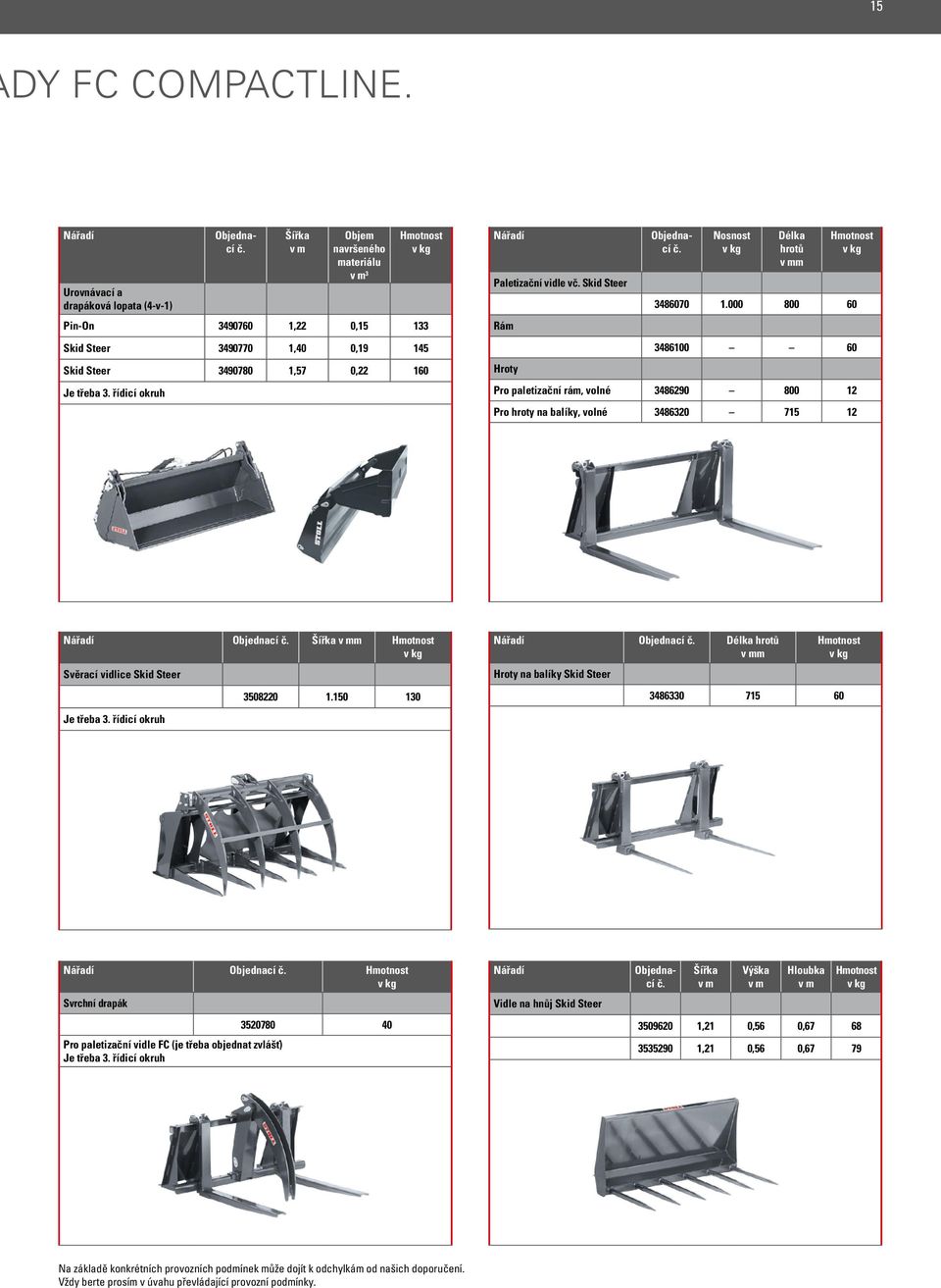 Paletizační vidle v Skid Steer 3486070 1.