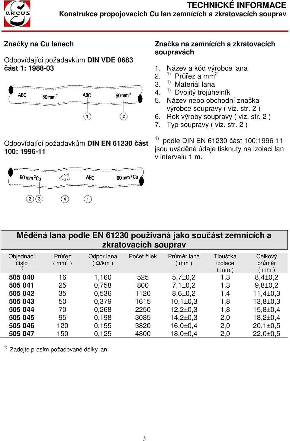 Název nebo obchodní značka výrobce soupravy ( viz. str. 2 ) 6. Rok výroby soupravy ( viz. str. 2 ) 7. Typ soupravy ( viz. str. 2 ) 1) podle DIN EN 61230 část 100:199611 jsou uváděné údaje tisknuty na izolaci lan v intervalu 1 m.