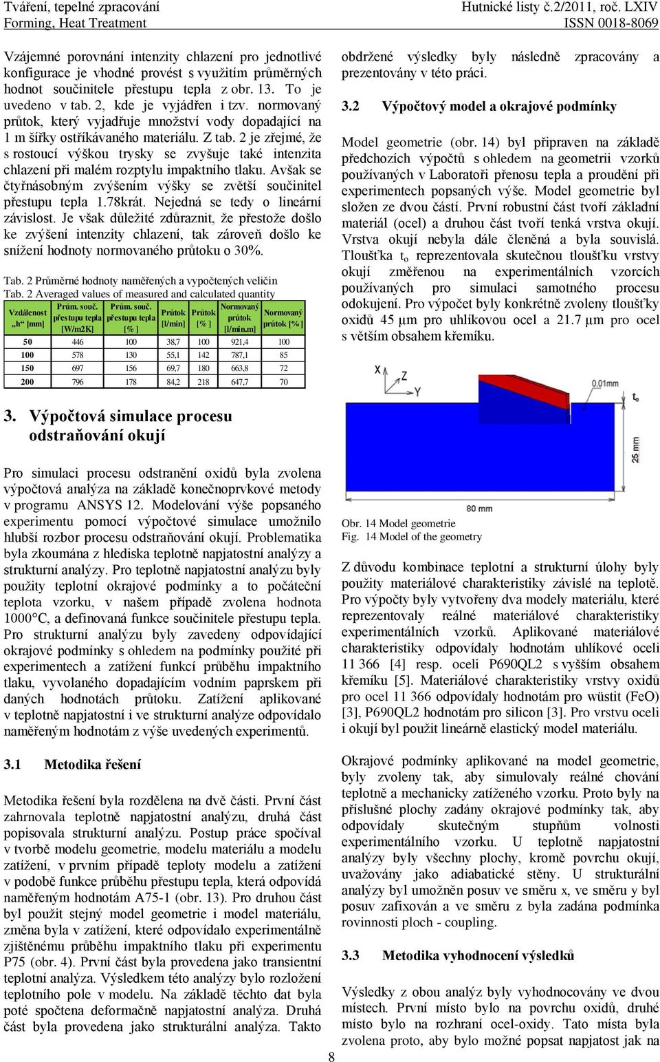 To je uvedeno v tab. 2, kde je vyjádřen i tzv. normovaný průtok, který vyjadřuje množství vody dopadající na 1 m šířky ostříkávaného materiálu. Z tab.