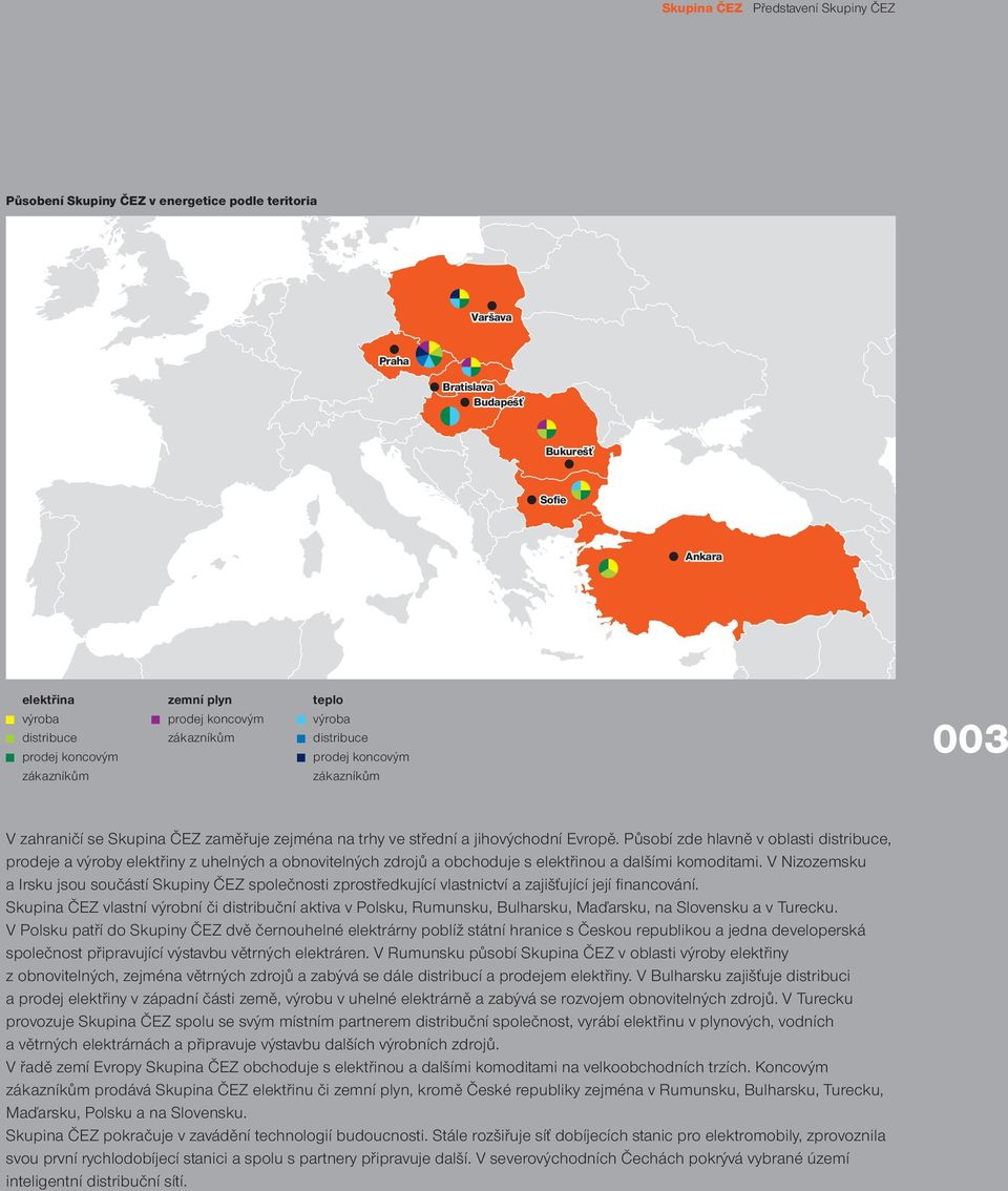 Působí zde hlavně v oblasti distribuce, prodeje a výroby elektřiny z uhelných a obnovitelných zdrojů a obchoduje s elektřinou a dalšími komoditami.