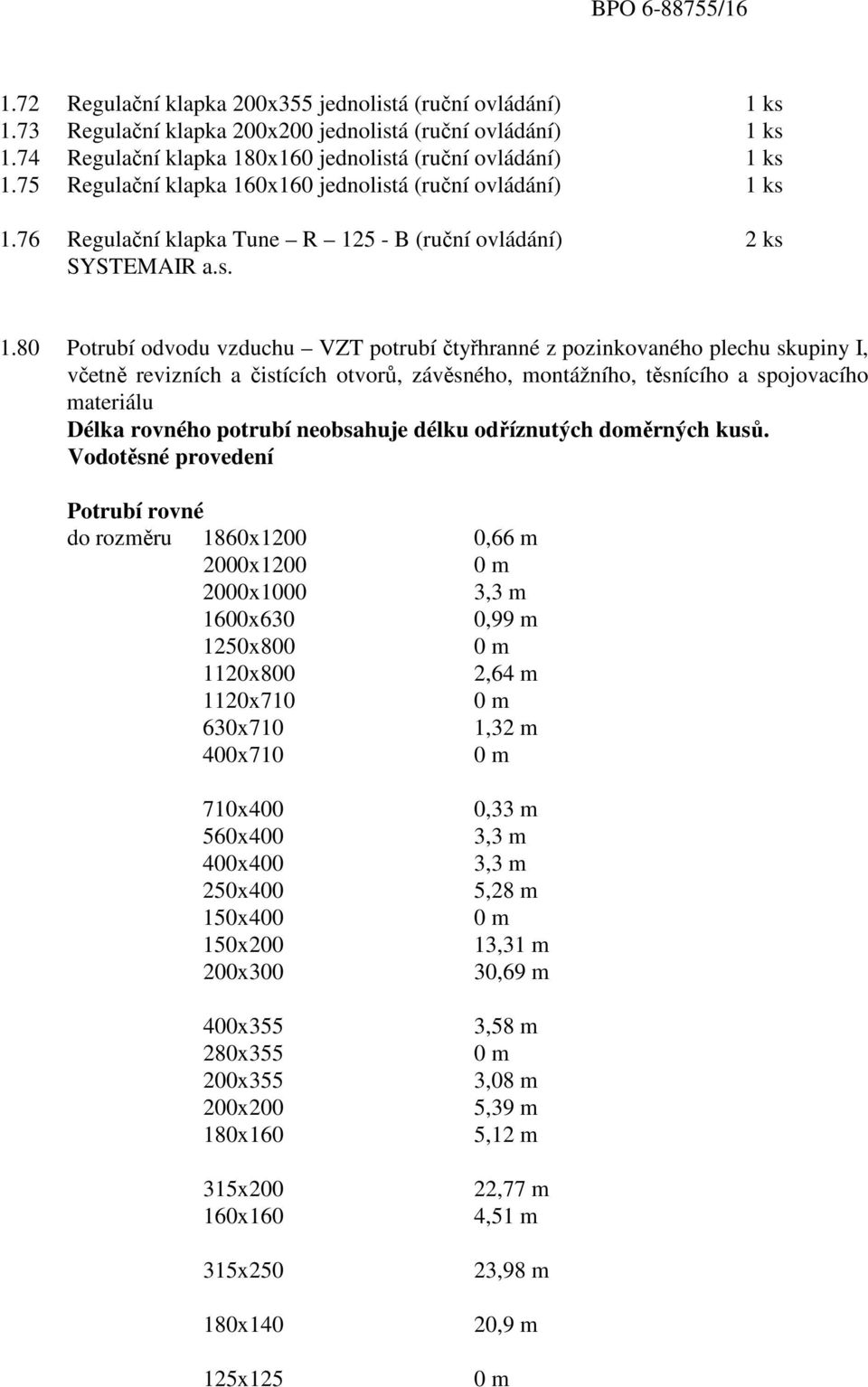 0x160 jednolistá (ruční ovládání) 1 