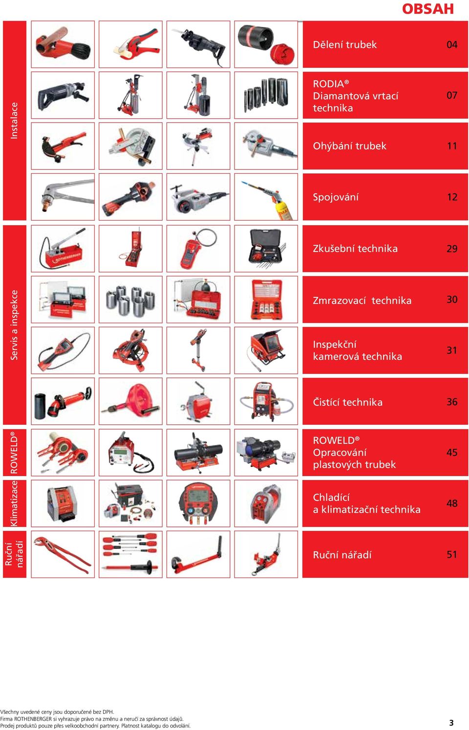 trubek Chladící a klimatizační technika 45 48 Ruční nářadí Ruční nářadí 51 Všechny uvedené ceny jsou doporučené bez DPH.