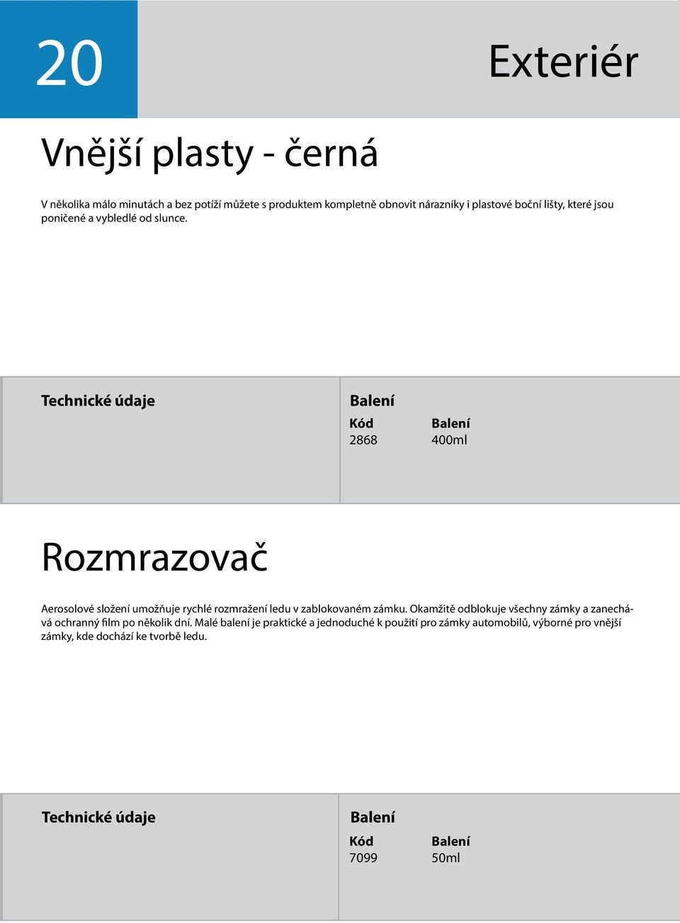 2868 400ml Rozmrazovač Aerosolové složení umožňuje rychlé rozmražení ledu v zablokovaném zámku.