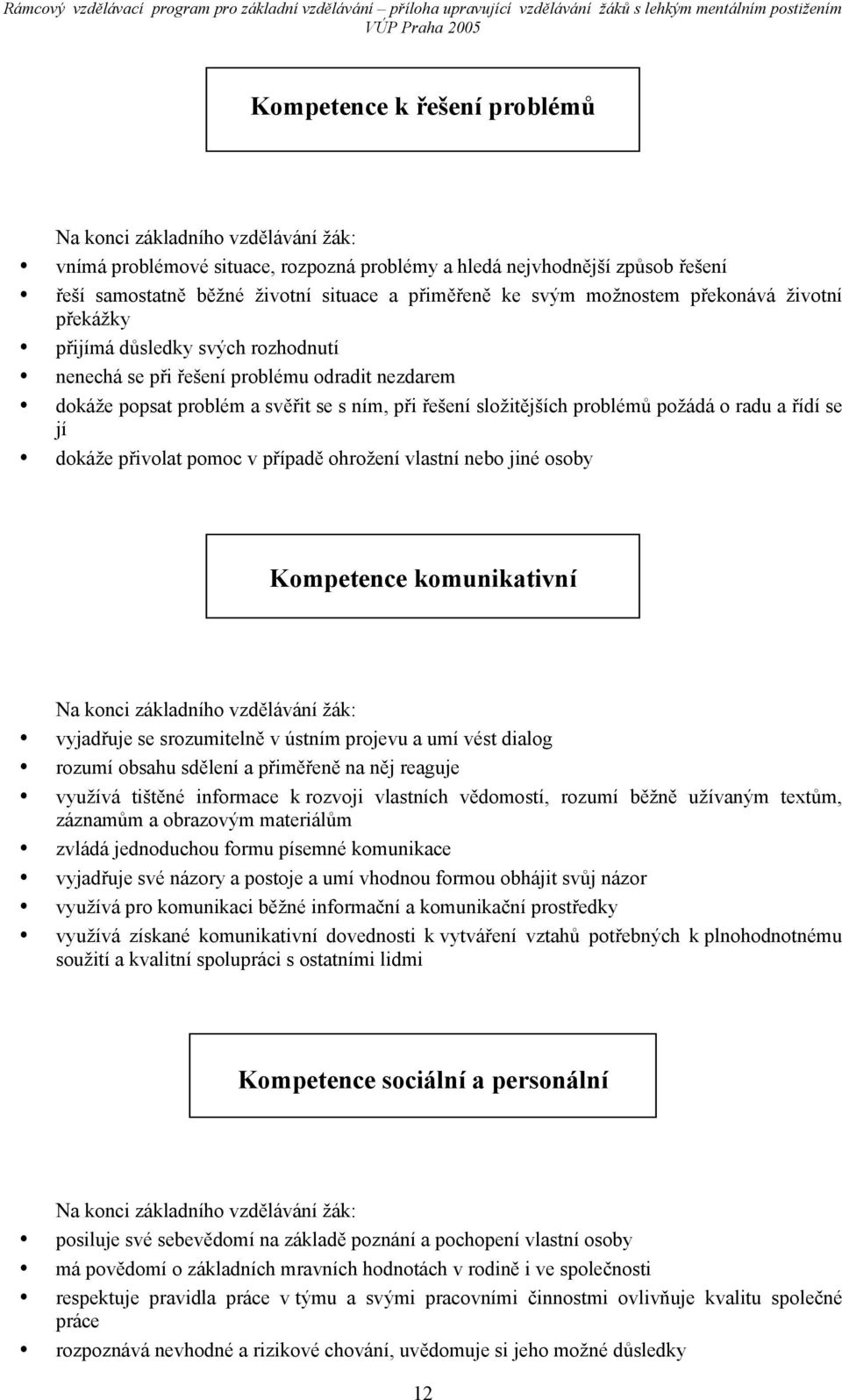 požádá o radu a řídí se jí dokáže přivolat pomoc v případě ohrožení vlastní nebo jiné osoby Kompetence komunikativní Na konci základního vzdělávání žák: vyjadřuje se srozumitelně v ústním projevu a