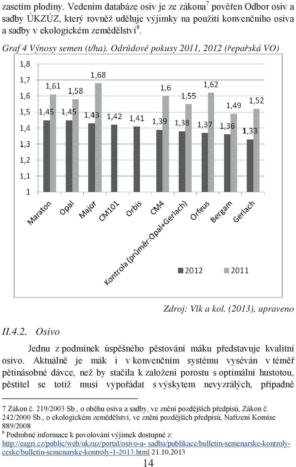 Aktuálně je mák i v konvenčním systému vyséván v téměř pětinásobné dávce, než by stačila k založení porostu s optimální hustotou, pěstitel se totiž musí vypořádat s výskytem nevyzrálých, případně 7