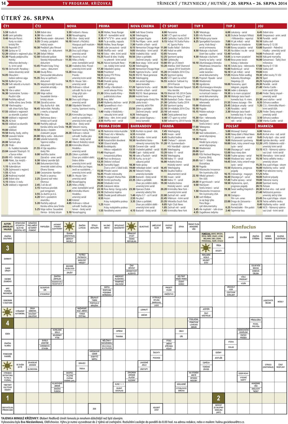 10 Záchranáři: Paradoxy - česko-slovenský seriál 14.05 Okouzlení - italská rodinná sága 14.55 Bydlení je hra 15.20 Svět rekordů a kuriozit - speciál 16.15 Vše o vaření 16.