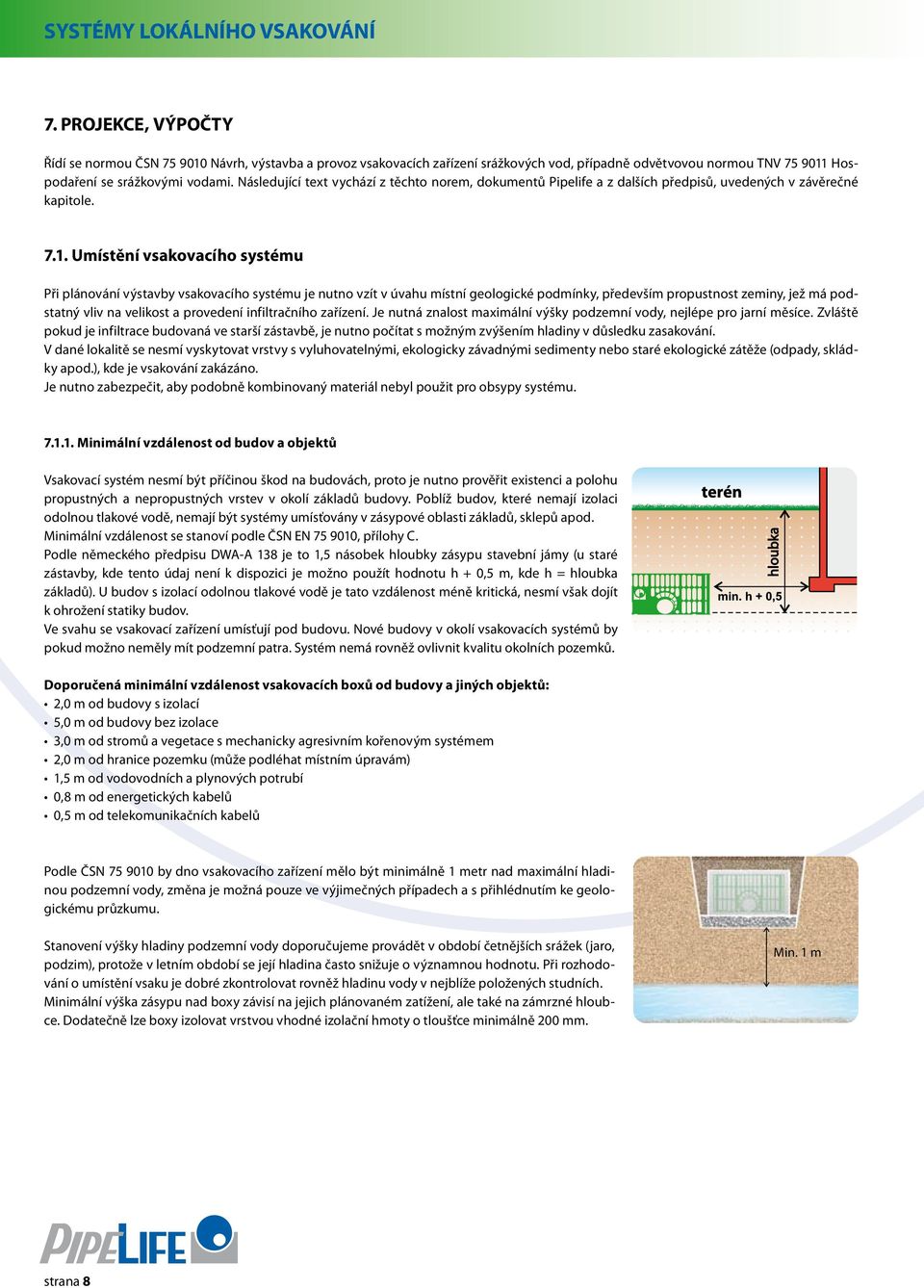 Následující text vychází z těchto norem, dokumentů Pipelife a z dalších předpisů, uvedených v závěrečné kapitole. 7.1.