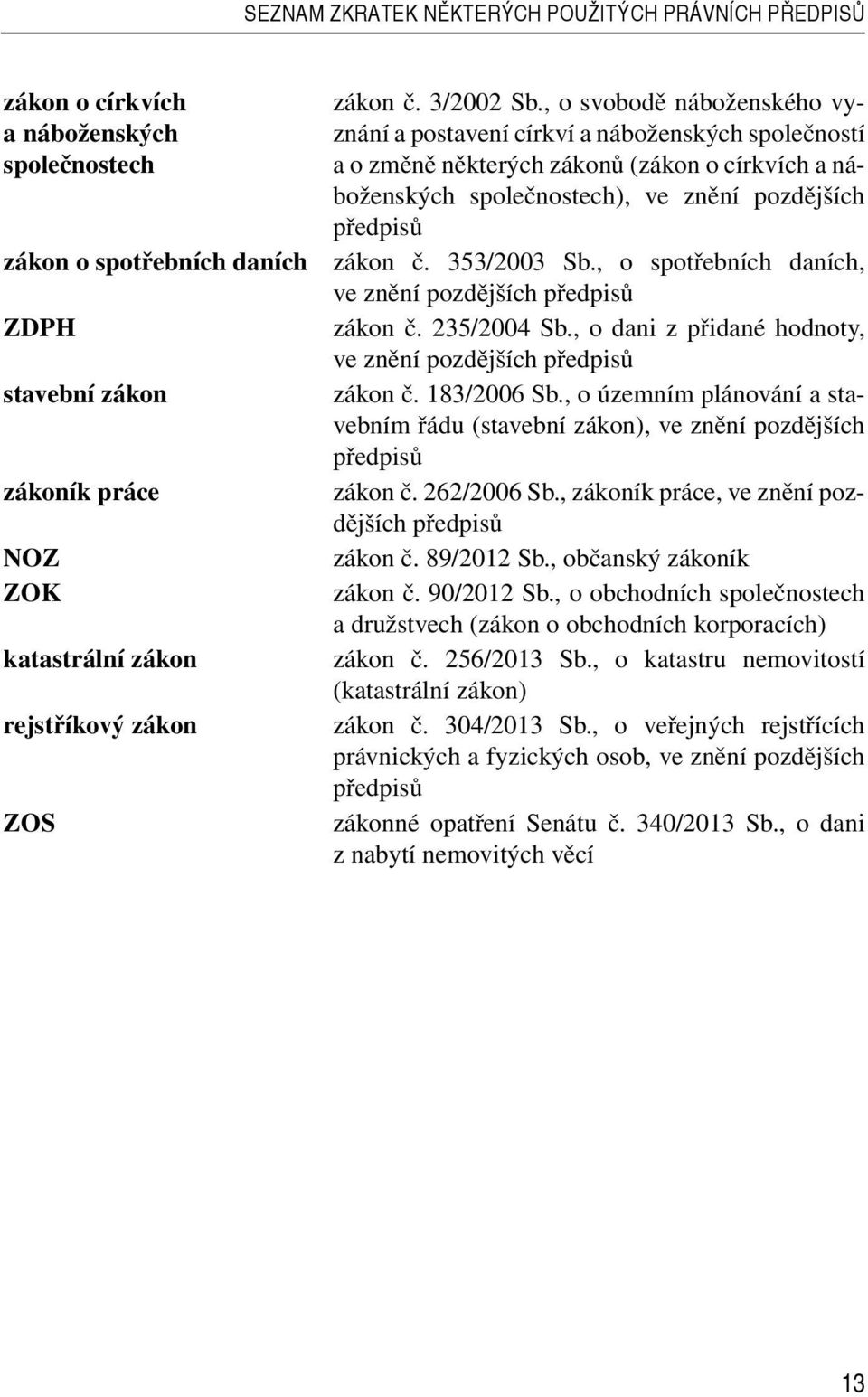 , o svobodě náboženského vyznání a postavení církví a náboženských společností a o změně některých zákonů (zákon o církvích a náboženských společnostech), ve znění pozdějších předpisů zákon č.