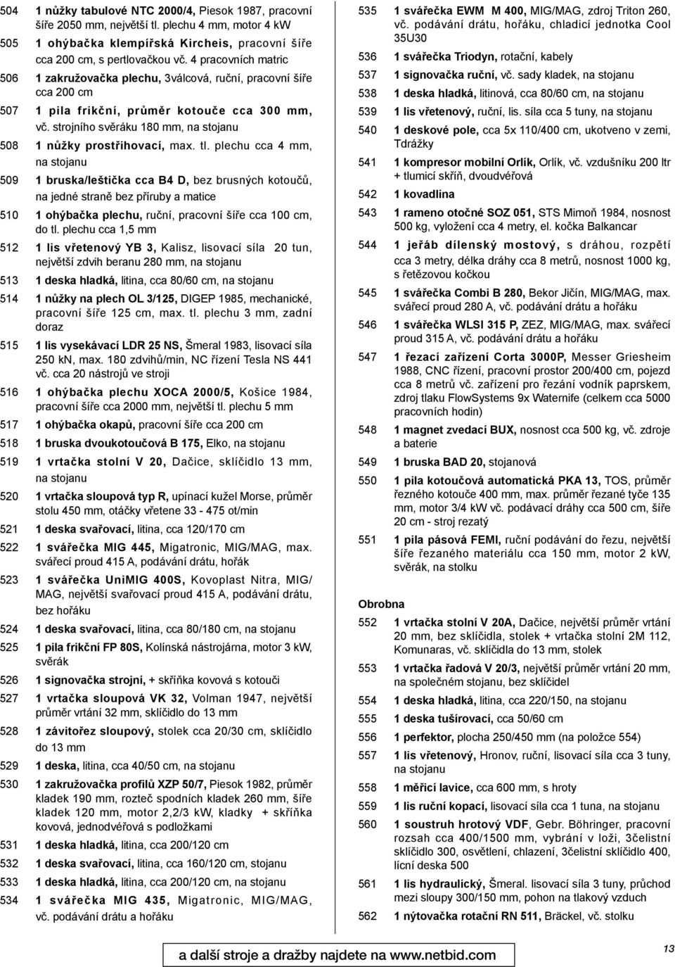 strojního svěráku 180 mm, na stojanu 508 1 nůžky prostřihovací, max. tl.