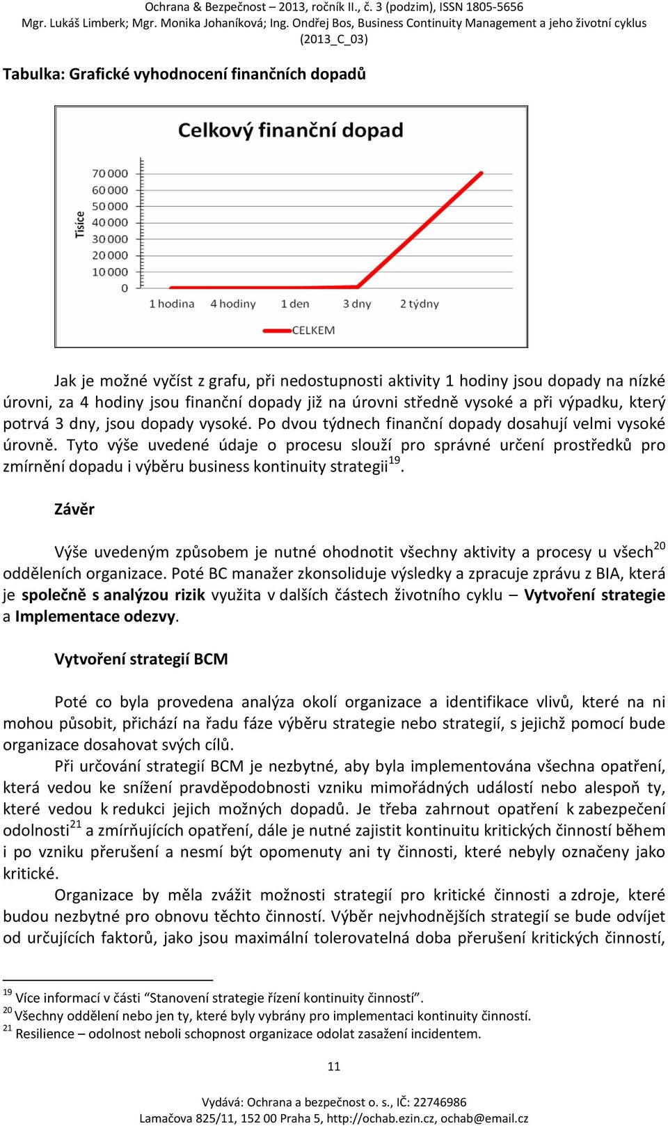 Tyto výše uvedené údaje o procesu slouží pro správné určení prostředků pro zmírnění dopadu i výběru business kontinuity strategii 19.