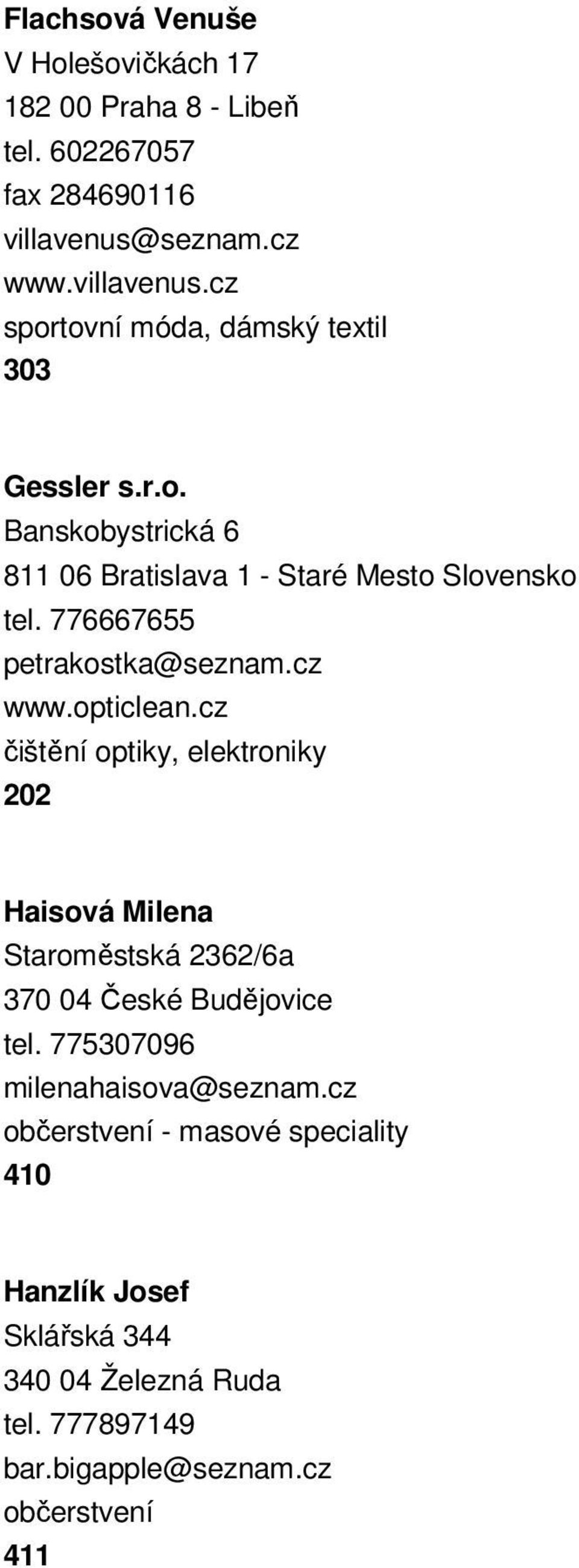 776667655 petrakostka@seznam.cz www.opticlean.