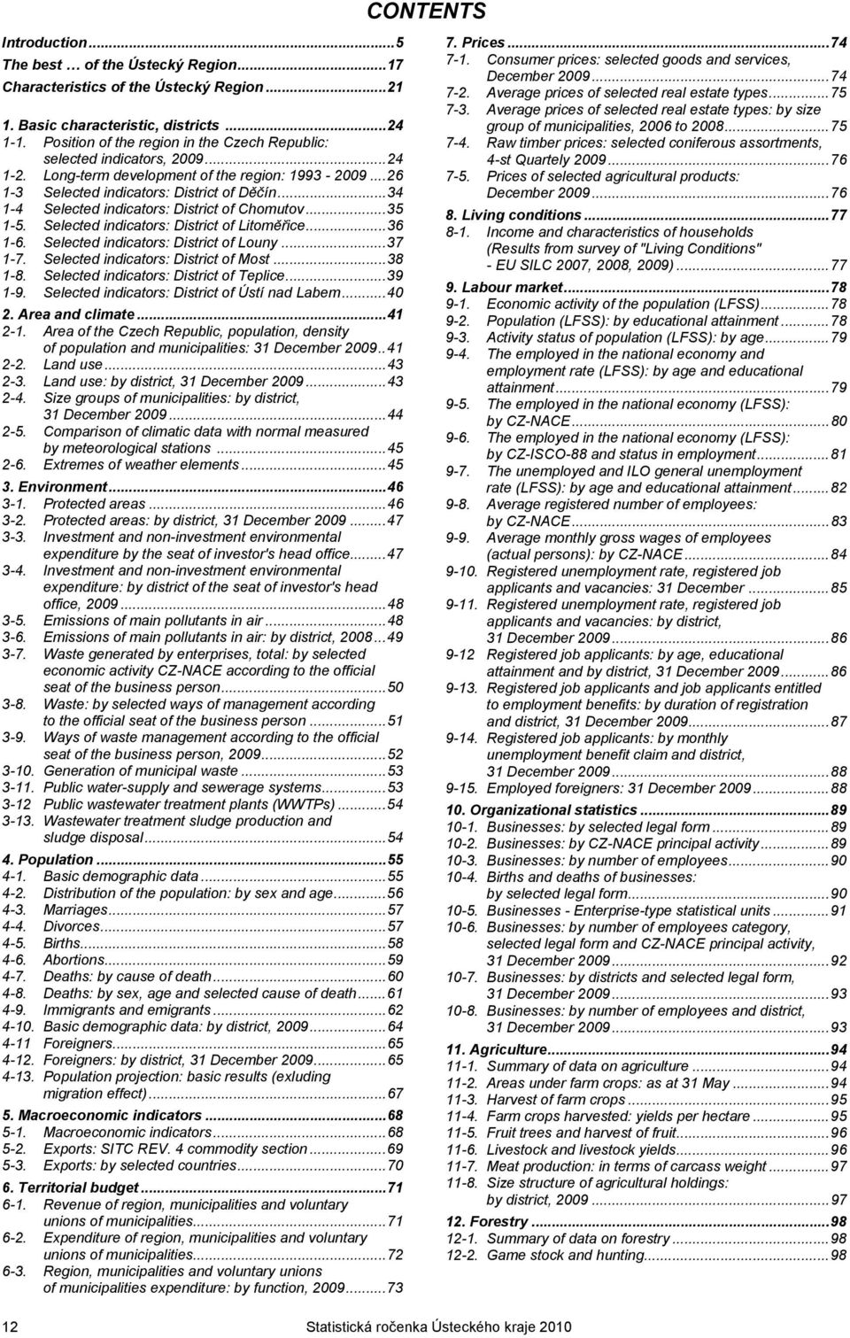 ..34 1-4 Selected indicators: District of Chomutov...35 1-5. Selected indicators: District of Litoměřice...36 1-6. Selected indicators: District of Louny...37 1-7.