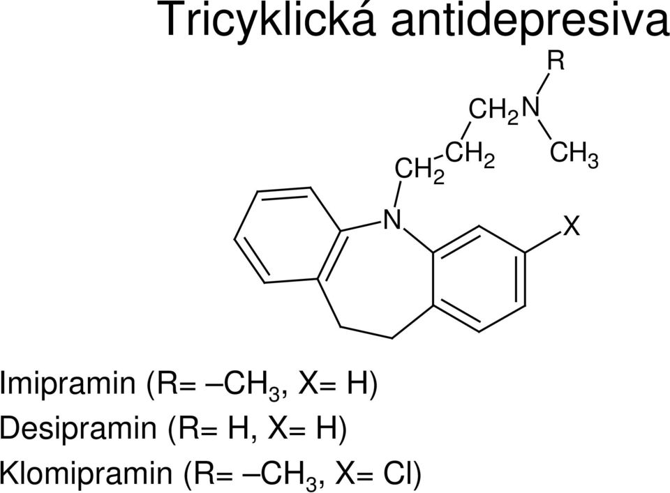 (R= CH 3, X= H) Desipramin (R=