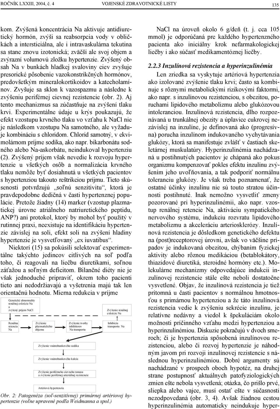 zvýrazní volumovú zložku hypertenzie. Zvýšený obsah Na v bunkách hladkej svaloviny ciev zvyšuje presorické pôsobenie vazokonstrikčných hormónov, predovšetkým mineralokortikoidov a katecholamínov.