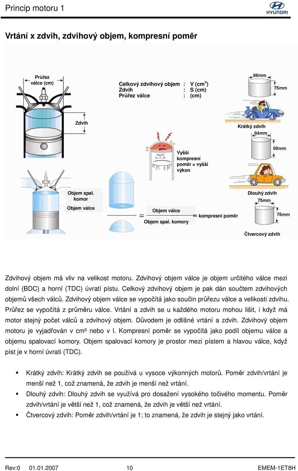 Zdvihový objem válce je objem určitého válce mezi dolní (BDC) a horní (TDC) úvratí pístu. Celkový zdvihový objem je pak dán součtem zdvihových objemů všech válců.