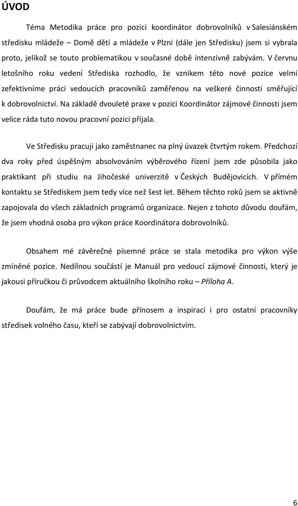 V červnu letošního roku vedení Střediska rozhodlo, že vznikem této nové pozice velmi zefektivníme práci vedoucích pracovníků zaměřenou na veškeré činnosti směřující k dobrovolnictví.