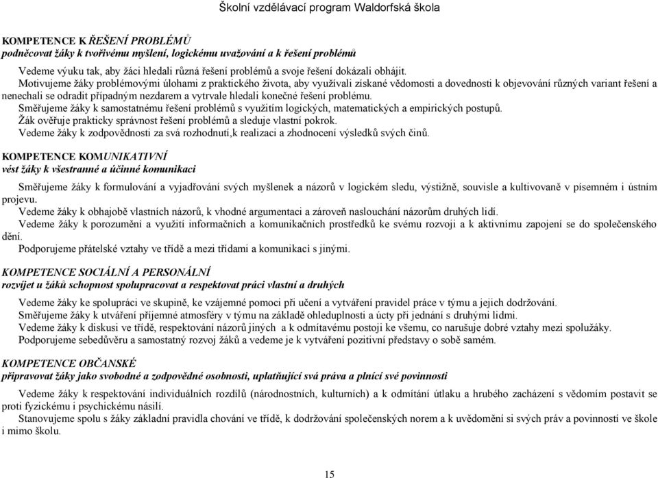 hledali konečné řešení problému. Směřujeme žáky k samostatnému řešení problémů s využitím logických, matematických a empirických postupů.