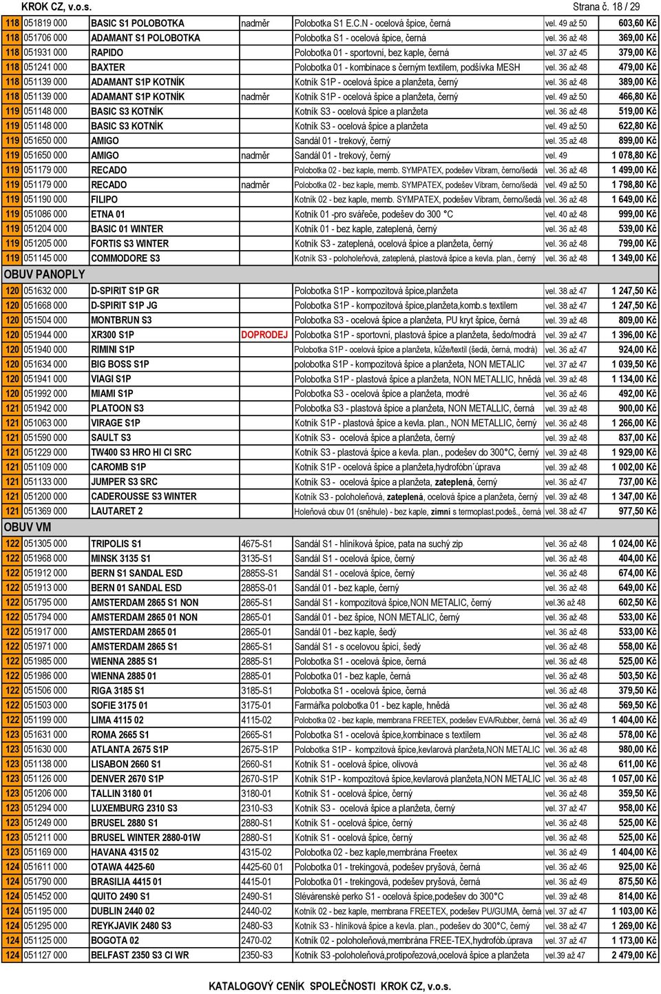 37 až 45 379,00 Kč 118 051241 000 BAXTER Polobotka 01 - kombinace s černým textilem, podšívka MESH vel.