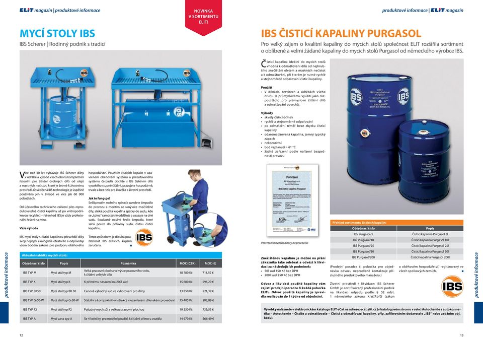 IBS. Čisticí kapalina ideální do mycích stolů vhodná k odmašťování dílů od nejhrubšího znečištění olejem a mastných nečistot a k odmašťování, při kterém je nutné rychlé a stejnoměrné odpařování
