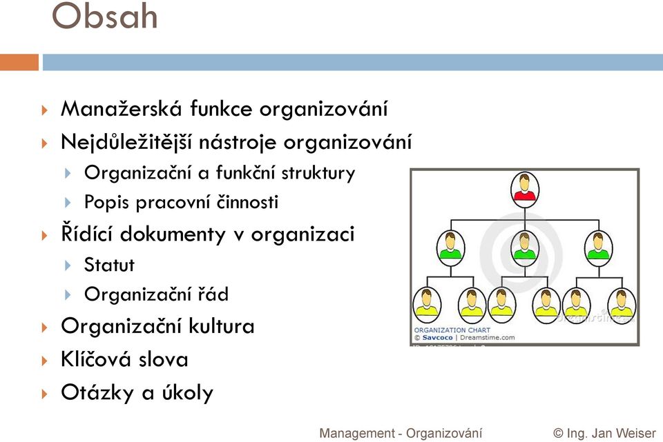 Popis pracovní činnosti Řídící dokumenty v organizaci