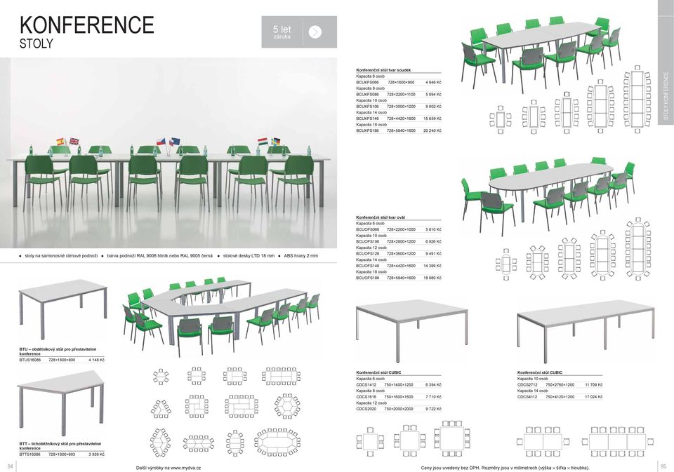 LTD 18 mm ABS hrany 2 mm Konferenční stůl tvar ovál Kapacita 6 osob BCUOFS066 728 2200 1000 5 810 Kč Kapacita 10 osob BCUOFS106 728 2800 1200 6 926 Kč Kapacita 12 osob BCUOFS126 728 3600 1200 9 491